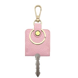 KARENSKEYS Leather Key Sleeve, Broken Car Key Loop Replacement, Stylish Key Cover for Women Men (A, Pink)