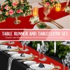 Tudomro 12 Pcs Black and Red Disposable Plastic Tablecloths and