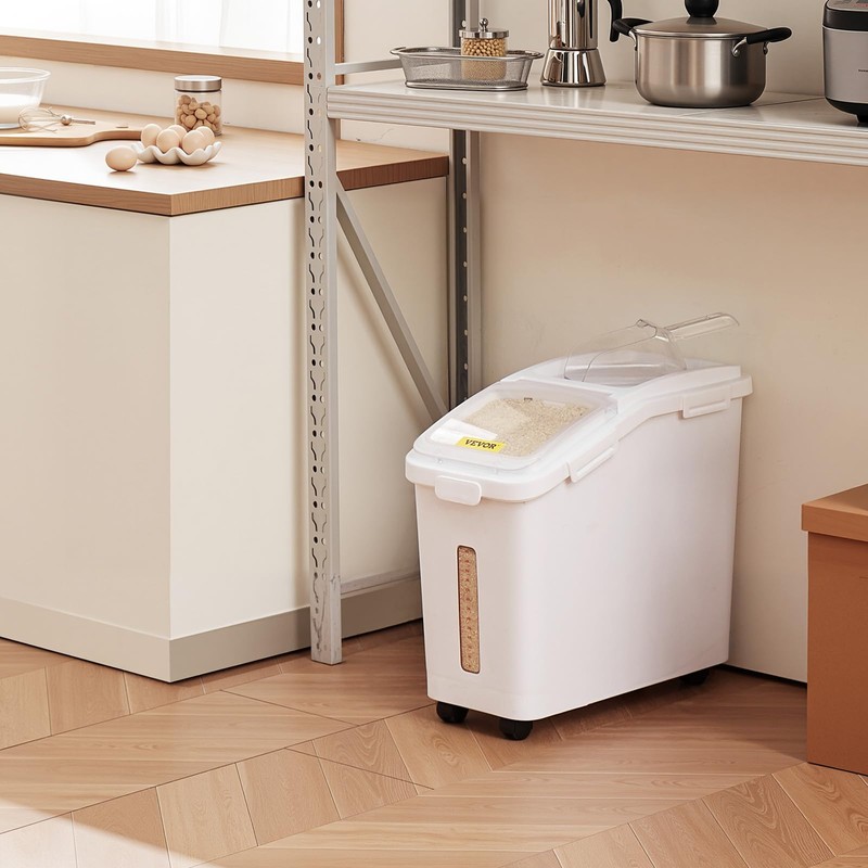 VEVOR Ingredient Storage Bin, 11.4 Gallon Capacity Shelf Ingredient Bin,