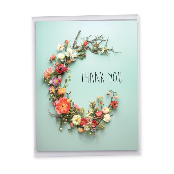 NobleWorks Jumbo Thank You Greeting Card 8.5 x 11 Inch