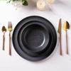 AmorArc Ceramic Dinnerware Sets, Wavy Rim Stoneware Plates and Bowls
