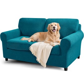 SUBRTEX 5 Pieces Stretch Sofa Slipcover Sets Couch Cover Sets Backrest Cushion Covers Furniture Protector Collection Set for Oversize Sofa Loveseat Chair Slip Covers(Medium, Teal)
