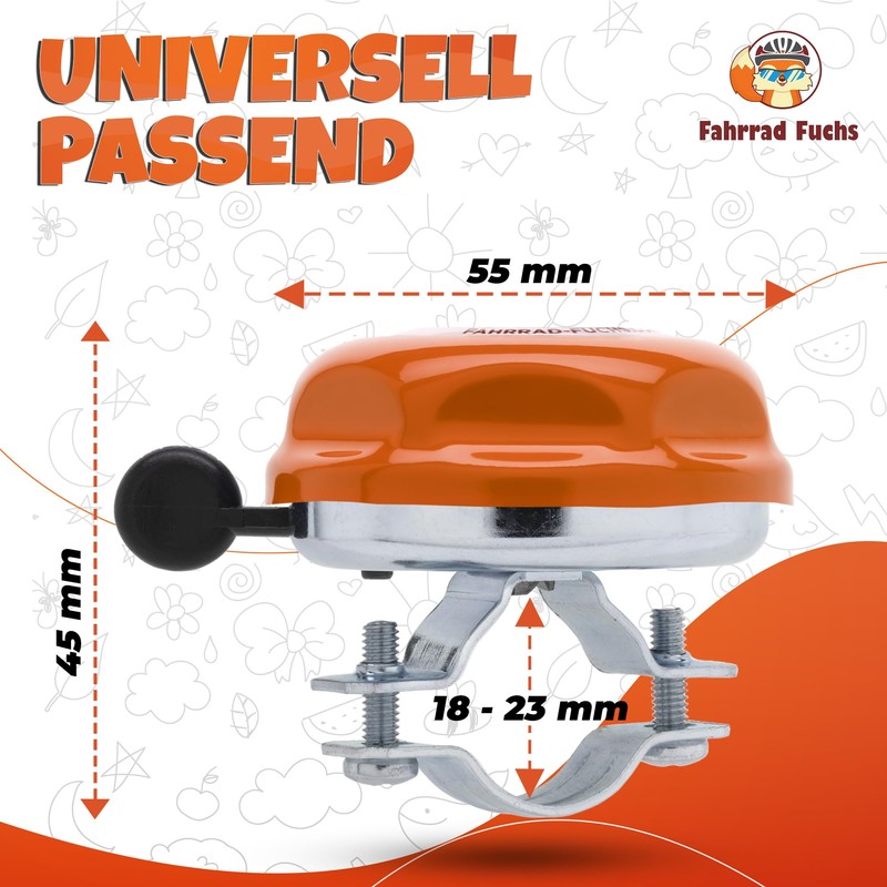 Children's Bicycle Bell - Fox / Orange - Bell Ideal