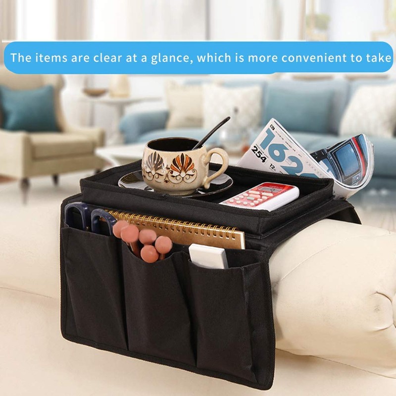 Amusingtao Sofa Armrest Organiser, Sofa Remote Control Holder Sofa Oxford
