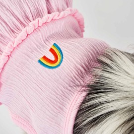 FURTiZEN Embroidered Dog Shirt with Unique Icons – Lightweight Breathable Pet T-Shirt, Stylish Puppy Clothes, Soft Cotton Dog Apparel (Pink, XX-Large)