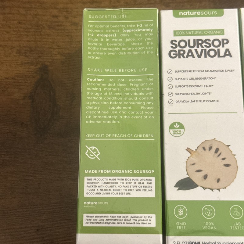 Naturesours (3) Naturesours Soursop Graviola Herbal Supplement (2 Fl oz/60ML)