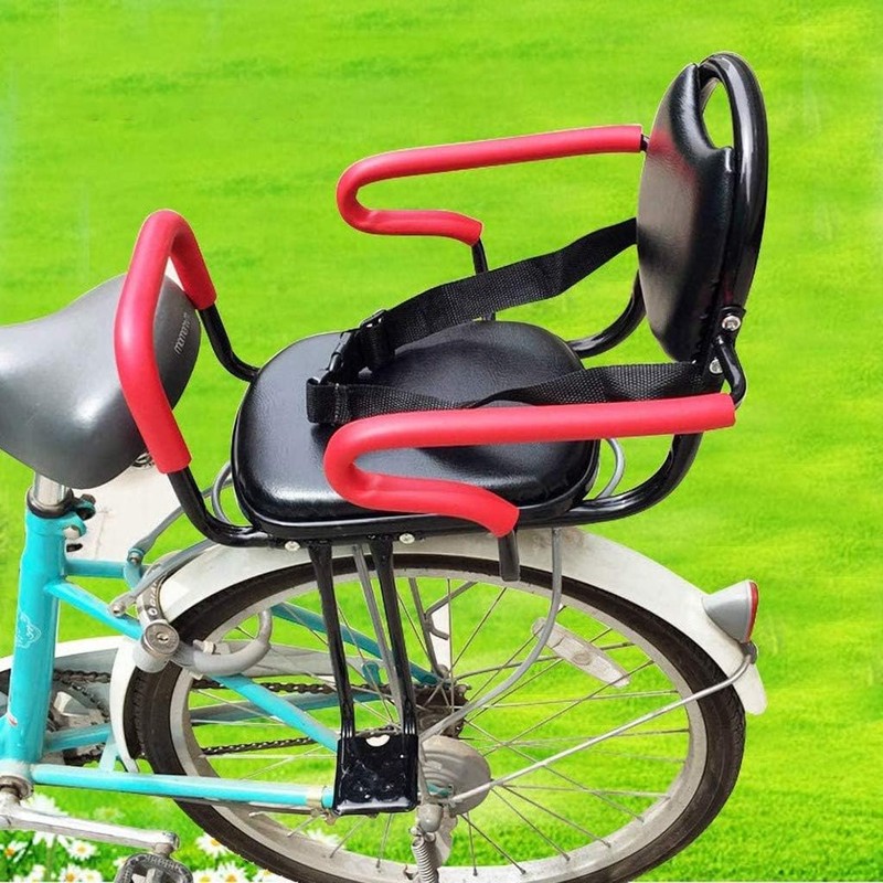 Child Electric Bike Seat with High Barrier - Black