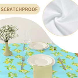artslion Rectangle Waterproof Table Cloth 60x84in Wipeable Table Cover Non-PVC Fabric Lemon Designs Indoor Outdoor Use