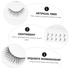 Minkissy 5pairs Thick Handmade False Eyelashes Natural Cross Design for Everyday Wear Lightweight Fibers for Comfortable Application Eye-opening Effect for Makeup