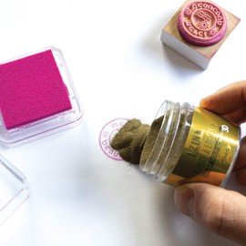 Aladine Izink Pigment Metal Gold Ink Pad - Gold Ink Pad Slow Drying - Scrapbooking, Embossing and Creative Cards - Medium - 5 x 5 cm - Metallic Gold