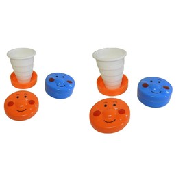 DINY Home & Style Collapsible Cups - Travel and Camping Cups - Happy Face 4 Cups Assorted Colors