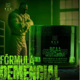 Bcaas +glutamina Mad Labz | 210g | 30 Servicios | Sin Azucar