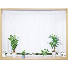 [cloth shop clothya] lace curtain for bay windows width approx. 300 x length 90cm [square pattern straight]