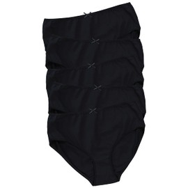 Ulla Popken Damen Slips, 5er-pack Taillenslip, Schwarz, 58-60 EU