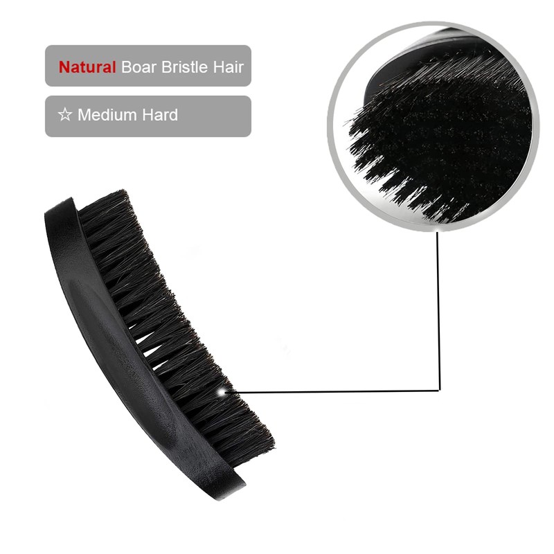 360 Curved Wave Brush For Men - Medium Hard Palm