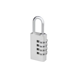 SISAV 4-Digit Aluminum Combination Padlock for Gym,School Lockers,Toolbox,Fence Gate,and Employee Locker,(Silver 1pack)