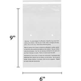 250 6x9 EcoSwift Self Seal Suffocation Warning Clear Poly Bags 1.5 mil