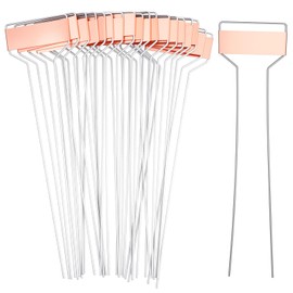 32 Pack 10 Inch Silver Copper Metal Plant Labels, Garden Stake Tags, Reusable Waterproof Planting Markers