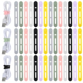 GLURIZ: Set de 42 organizadores de cables coloridos y resistentes para un hogar ordenado y lleno de estilo