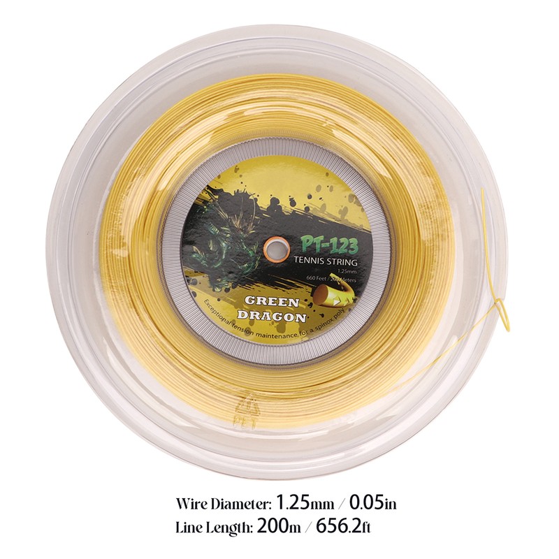 1.25mm Tennis Racket String Double Ribbed Pattern Beat Resistant Polyester