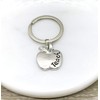 Teacher Keychain, Apple-Shaped Charm, 'To Teach Is To Touch Lives