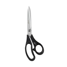 LIVINGO 9.5” Fabric Shears, Black Handle Stainless Steel Heavy Duty Sharp Bent Sewing Shears for Sewing, Quilting, Crafting Cutting Cloth, Leather, Paper