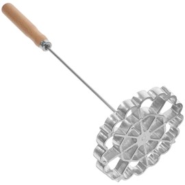 Alipis Aluminum Waffle Mold Rosette Cookie Tool with Handle, 12.38inch