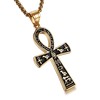 HZMAN Stainless Steel Large Ankh Cross Pendant Ancient Egyptian Hieroglyphic