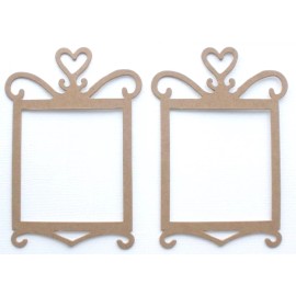 Unbranded {6} PRINCESS HEART FRAME - Bare Picture Frame Chipboard Die Cuts 2 3/4" x 4 5/8"