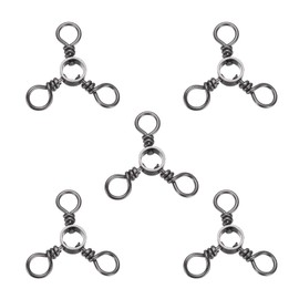 PATIKIL 3 Way Swivel Fishing Tackle #2/0 125LB, 50Pcs Stainless Steel Cross Line Swivels Triple Trolling Lure Connector Three Way Fishing Rigs for Saltwater Freshwater Catfish Tackle
