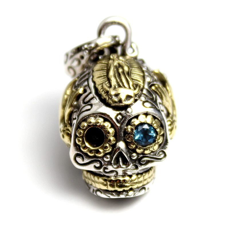good vibrations Good Vibration Skull London Blue Topaz Pendant, Brass