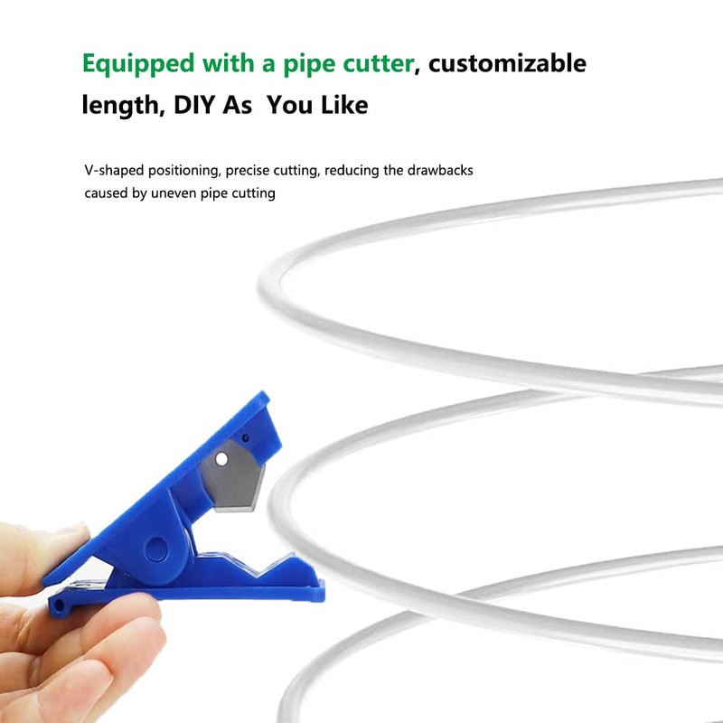 Ultra-Smooth PTFE Teflon Tubing 5m with Tube Cutter, 2.5mm ID