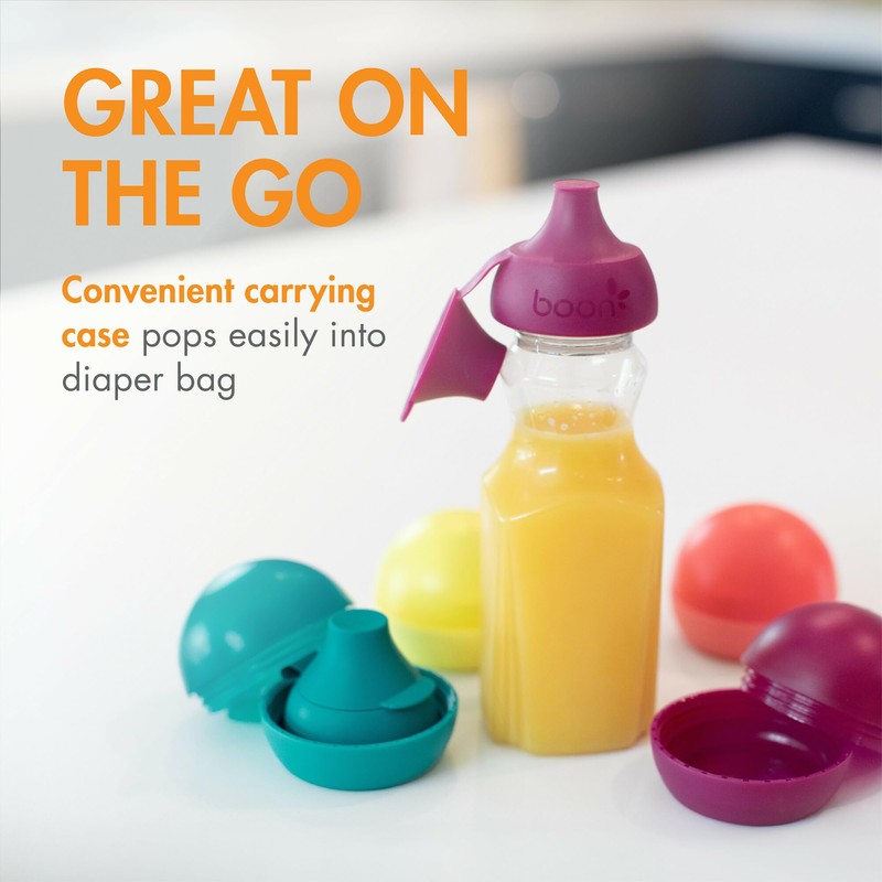 Boon Snug Sip Universal Water and Juice Silicone Bottle Toppers