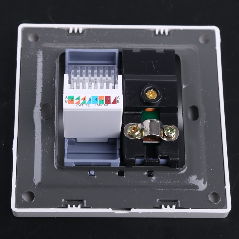 Aevercl RJ45 Adapter+TV Antenna Coaxial Wall Mount Output Faceplate Panel