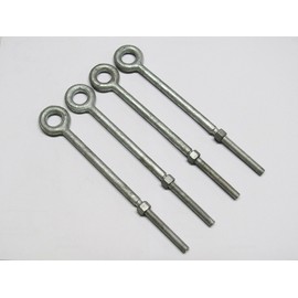 X4 3/8" X 4 1/2" Galvanised Longshank Eyebolts with Nut - 9MM X 114MM Shoulder