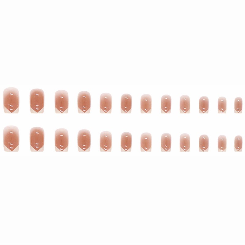 Nail Tip, Short, 24 Pieces, Medium, False Nails, Gradient, Pink,
