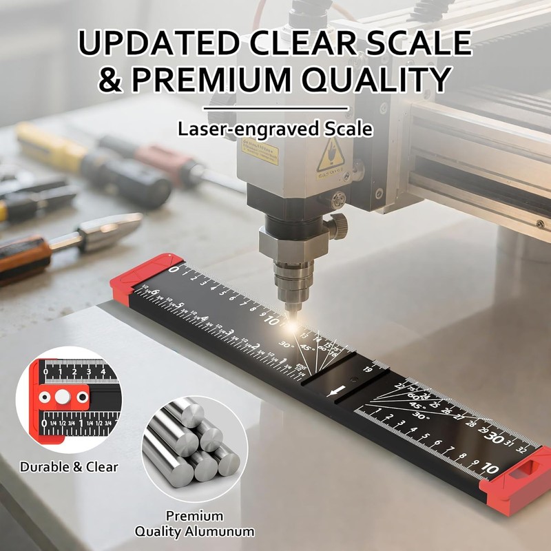 4-in-1 Drilling Positioning Jig, 35cm/14inch Multifunctional T Square Adjustable Angle