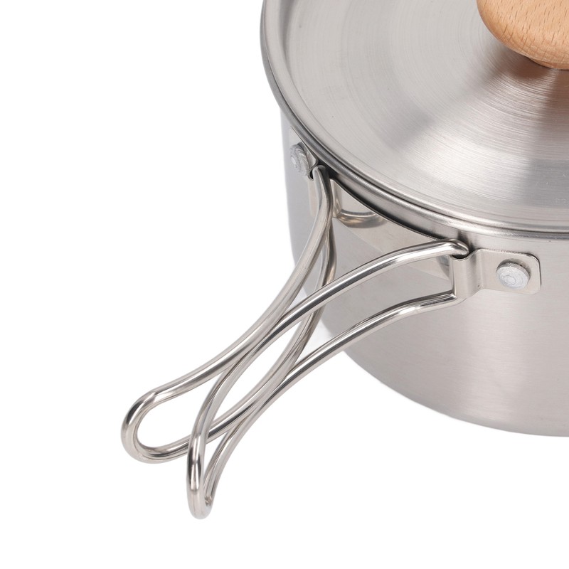 Cooking Pot and Pan Set 304 Stainless Steel Portable Camping