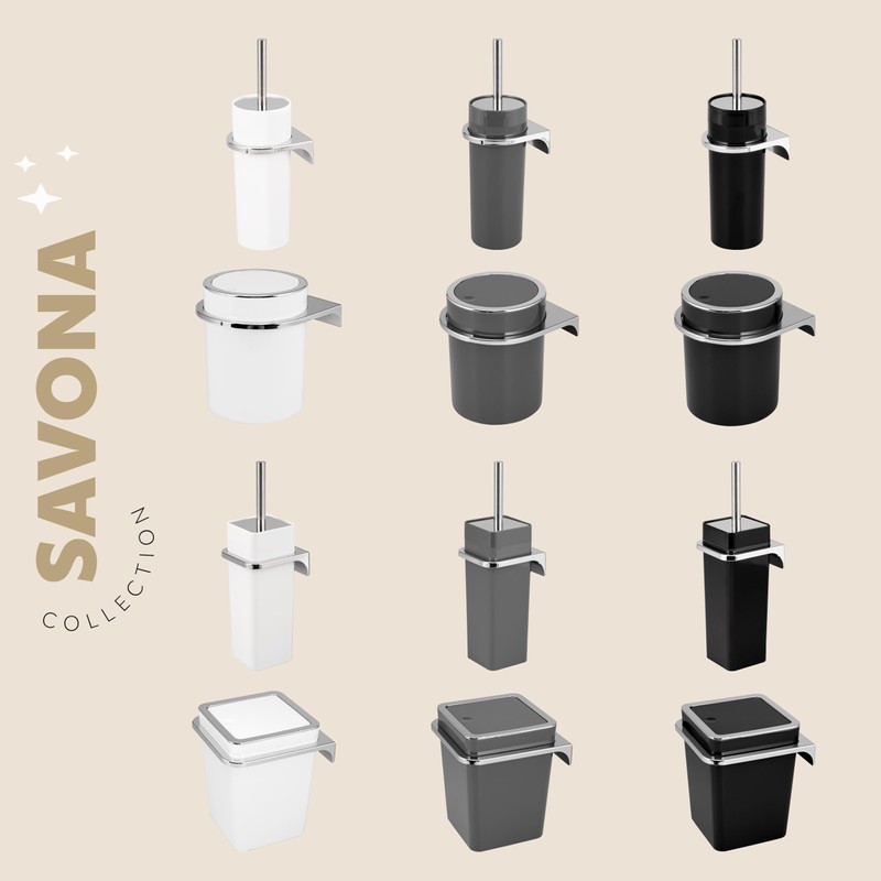 bremermann Savona Cosmetic Bin with Wall Bracket with Swing Lid