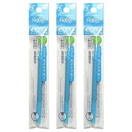 Pilot LFBKRF12EFLB Refill for FriXion Balls, 0.02 inches (0.5 mm), Light Blue, Pack of 1 x 3