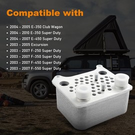 Engine Oil Cooler Kit Compatible with Ford F250 F-350 F450 F550 Super Duty 6.0L V8 Diesel Engine 904-228