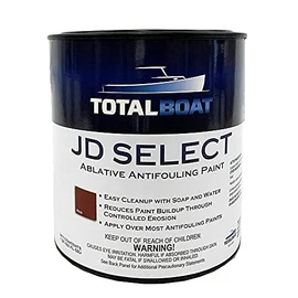 TotalBoat JD Select Ablative Antifouling Bottom Paint for Fiberglass, Wood and Steel Boats (Red, Quart)