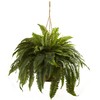 Nearly Natural 6788 Double Giant Boston Fern Hanging Basket,Green
