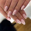 YOSOMMK Nude Fake Nails Short Almond Press on Nails with