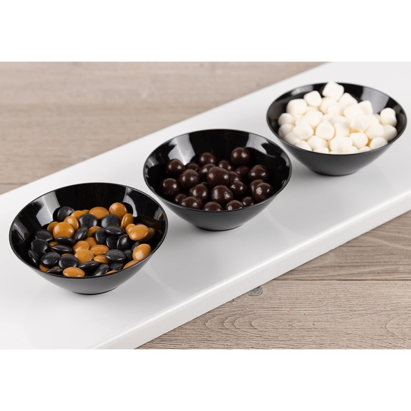 [6 OZ 50 Count] Black Plastic Organic Party Dessert bowls