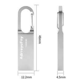 USB Stick 128 GB, Flash Drive 128 GB Pen Drive USB 2.0 Metal Portable Memory Stick Memory Stick for Laptop, Computer etc. (Silver)