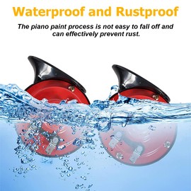 KHGUZ 2PCS Super Loud Train Horns, 12V Waterproof Car Air Electric Snail Double Horns, Vehicle Raging Sound & Dual-Tone Air Horn Replacement Kit, Universal for SUV, Sedan, Truck (Black)