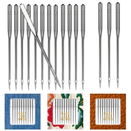 60 PCS Heavy Duty Sewing Machine Needles, Size HAX1 90/14 100/16 110/18 Sewing Machine Needles for Leather Jeans Canvas Thick Fabric, Universal Compatible with Home