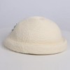 Women's Elegant Beige White Straw Beret Hat with Veil -