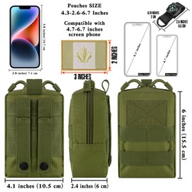 bvya Tactical Molle Pouch Multi-Purpose Compact Waist Pack Water-Resistant Small Utility EDC Pouch with CA Flag Patch for Molle Backpack, Mini Compass Included